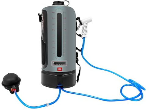 GMSLuu Campingdusch, soldusch med pump 12 l/3 gallon PVC-material 17,5 x 43 cm för utomhusdusch och camping