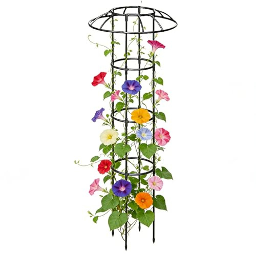 Mwqpgyh Griglia da Giardino per Piante Rampicanti - Supporto Verticale Decorativo per Piante Rampicanti | Graticcio a Fungo con Cima Fiorita - Per Vite Rosa Clematide Ortaggi Pitaya Cetriolo Ortensie