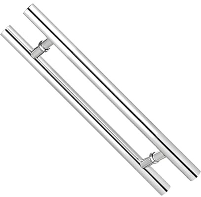 Modernt skjutdörrhandtag i rostfritt stål – 60 cm (23,6 tum) ytterdörr hårdvara för trägrindar och kök – elegant silverfinish och snygg design