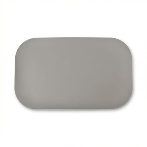 Disnace Napfunterlage Katzen & Hund Silikon 44x27 cm - rutschfeste Futtermatte mit Hohem Rand, wasserdichte Unterlage für Futter- und Wassernäpfe, BPA-Frei, Bodenschutz Matte (Beige)