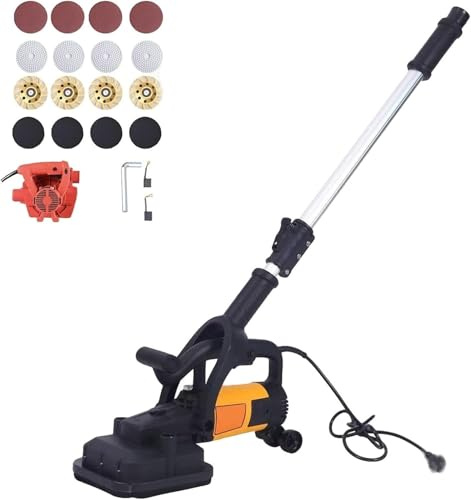 Smerigliatrice elettrica per calcestruzzo, 3800 W, lucidatrice per pavimenti a 4 teste con regolazione a 6 velocità per rettifica calcestruzzo, cemento, marmo e granito