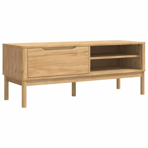 Roanoer FLORO - Banco de pasillo (115 x 40 x 45 cm), color marrón encerado, con estante, diseño moderno, resistente y duradero, banco para pasillo, dormitorio y cocina