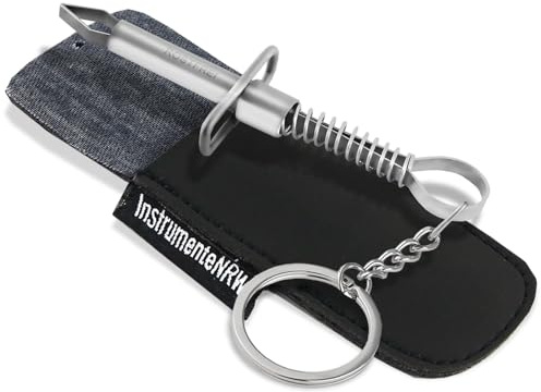 Zeckenpinzette Zeckenzange als Schlüsselanhänger Zeckenentferner 8,5 cm | Pinzette Edelstahl rostfrei Zange für die Zeckenentfernung bei Tieren mit Etui zur Aufbewahrung
