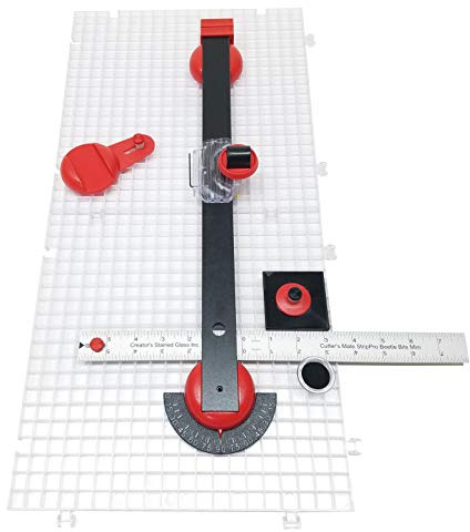 Creator's Beetle Bits Mini Glass Cutting System Portable Work Station for Geometric Shapes Complete with 2 Waffle Grids and Push Button Flying Beetle Glass Cutter Included - DIY - Made in The USA