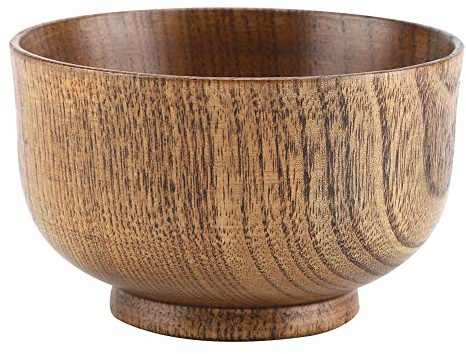 Handmade Wooden Bowl Heat Resistant Natural Grain 9.8x6cm 63g | Multipurpose Bowl for Soup Salad Cereal, Smooth Surface,Unique Design, for Kids Family Kitchen, Not Microwave Safe