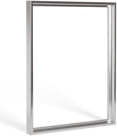 Bildershop-24 Schattenfugenrahmen mit Schattenfuge Lemgo Rahmen für Keilrahmenbilder und Leinwände 18 X 24cm Silber poliert