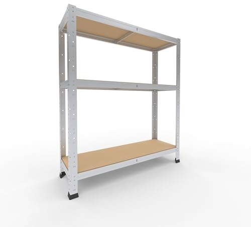 shelfplaza Home 100x90x30cm Schwerlastregal verzinkt mit 3 Böden x 175kg | Kellerregal · Lagerregal · Metallregal · Regale für Kellerraum · Steckregal · Abstellraum Regal