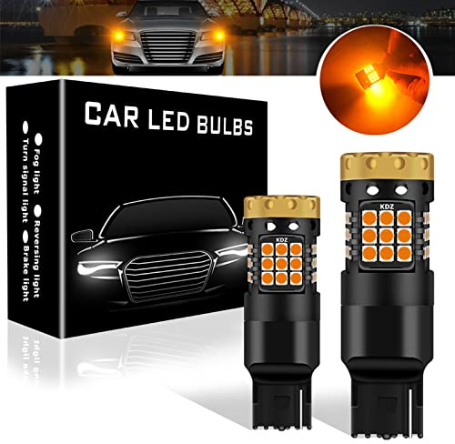 Teguangmei Bombillas de Luz de LED Señal de Giro, Anti Hyper Flash Ámbar 1850LM 7440 T20 W21W WY21W 7440NA 36SMD Canbus sin Errores para Luz de Señalización Delantera o Trasera, paquete de 2