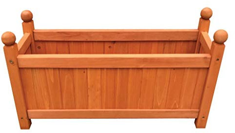 My Garden Wooden Rectangular Planter 60CM Heavy Duty Light Weight Large Wooden Raised Bed Planter For Garden Patios & Decking Plant Box Easy To Assemble Ideal For Plants Shrubs Flowers