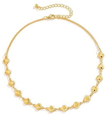 Stfery Kauri Muschel Kette, Kette Teenager Mädchen Alloy Schmuck Für Frauen Damen Gold 42CM Geschenk Beste Freundin