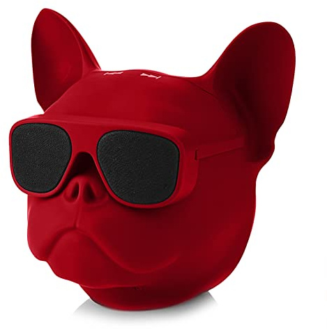 Haut-Parleur Bluetooth, Haut-Parleur Créatif en Forme de Chien, 4.1 Puce Bluetooth Lecteur de Musique Stéréo en Forme de Chien Portable Haut-Parleur sans Fil Bluetooth Grande Mémoire avec 32G (Rouge)
