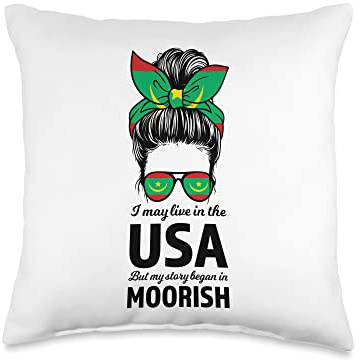 I may live in the USA began in Moorish Moors Sri Lanka Throw Pillow