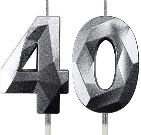 Geburtstagskerzen Zahlen Kerze 40 Tortendeko 40. Geburtstag Mann Frau Kerzen Geburtstag Silber Zahlen Geburtstagskerzen für Torte