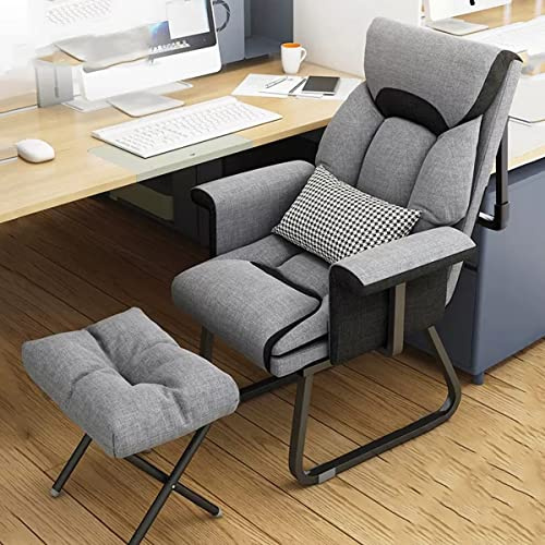 Ergonomischer Bürostuhl, Verstellbare Rückenlehne Sofa Stuhl, Flachliegender Schlafsessel Beistellstühle, Schreibtischstühle Für Schlafzimmer Lesestuhl, Für Wohnzimmer, Büro ( Color : Grey , Size : Wi