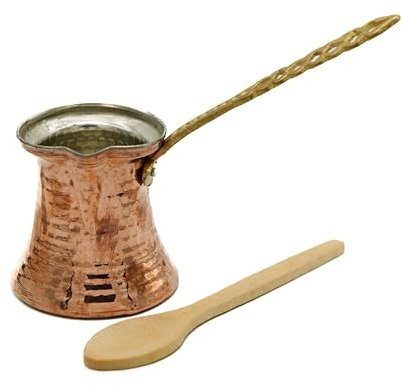 SANTA MARLA Cafetera árabe, cafetera turca, hecha a mano, Cezve para 2 personas (pequeña)