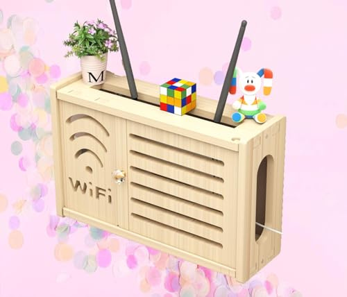 Cajas para Tapar WiFi Caja de Almacenamiento para Router WiFi Caja Decorativa Oculta Router Caja Esconder Cables y Router,C-36x24cm