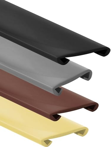 Handlauf Treppenhandlauf Kunststoffhandlauf Profil Gummi PVC Handlauf 40x8mm Geländer Profil Schutz für Treppenhandlauf, Kunststoffhandlauf, Geländer (5M, Schwarz)