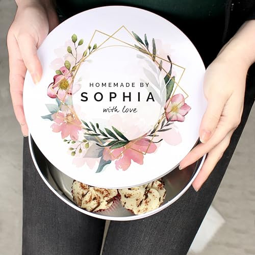 Custom Personalised Abstract Floral Cake tin - Great for Baking, Cupcakes, Celebration Cakes, Mother's Day