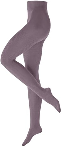 Burlington Cosy Cottage W Ti cotone lana fantasia 1 pezzo, Collant Donna, Rosa Parrod Red 8840, 42-44