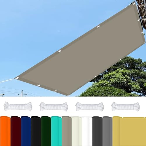 Vela Ombreggiante Rettangolare 4 x 5 m 98% Protezione UV Tende da Sole Vela Ombreggiante Facile da Installare per Giardino, Balcone, Piscina, Cachi