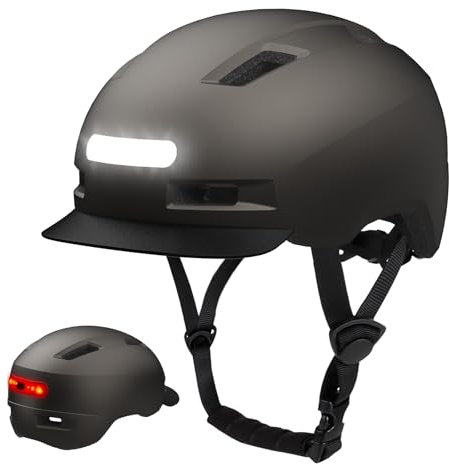 KINGLEAD Fahrradhelm, 5 Lichtmodi USB-aufladbar fahrradhelm mit licht vorne und hinten für Damen und Herren ，Leichter Fahrradhelm Erwachsene für Scooter ，e-Bike &rennrad