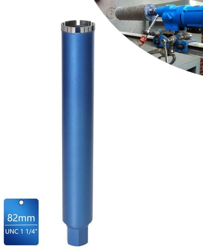 Diamantborrkrona, burksänkare för kärnborrar inkl. 10 mm turbo, L 460 mm | Ø 82 mm | 1 ¼ tum UNC | våt torr borrkrona, kärnborr, lasersvetsad för betong, granit, murverk
