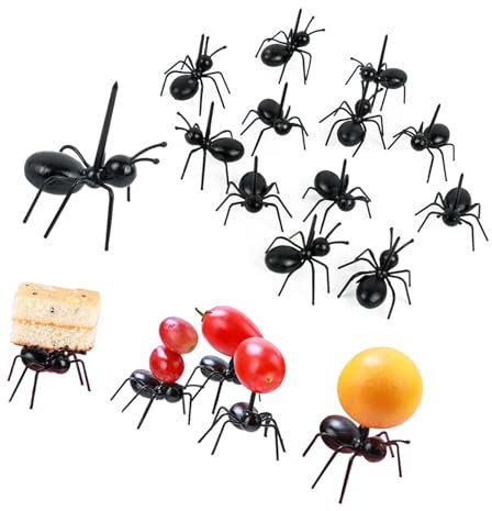 60 Stück Kinder Ameisen Zahnstocher, Mini Obst Gabel, Obst Dessert Gabel, Ant Food Picks, Animal Fruit Pick, Animal Fruit Picks