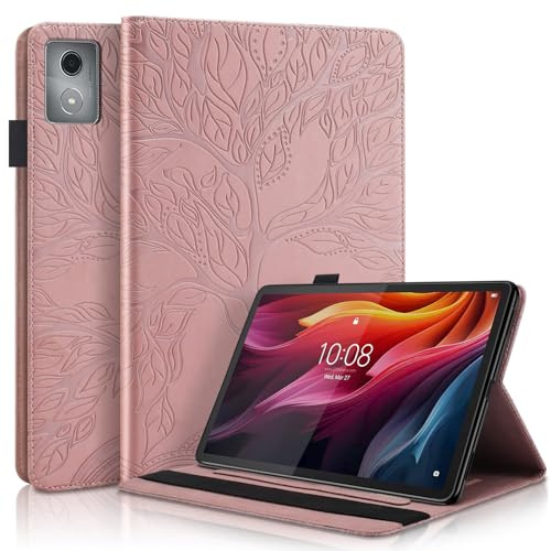 Succtopy Fodral för Lenovo Tab Plus Tablet 11,5 tum 2024 PU-Läderfodral med Pennhållare Lenovo Tab Plus Tab Plus Tablet 11,5 tum Fodral Skyddshölje med Stativ Funktion Lenovo Tab Plus 11,5 tum Rosa