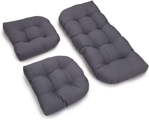 PRMTYUP Cojines De Mimbre para Patio Interior Y Exterior, Cojines para Dos Plazas En Forma De U para Muebles De Patio Cojines De Mimbre para Dos Plazas, Bancos,G