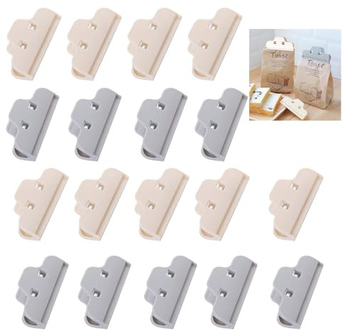 VinBee Plastic Food Clips -18pcs Bag Clips for Food Storage - Reusable Freezer Clip - Foods Bag Clip for Food Storage for Chips, Snacks, Coffee, Vegetables and Fruits - Suitable for Home and Kitchen
