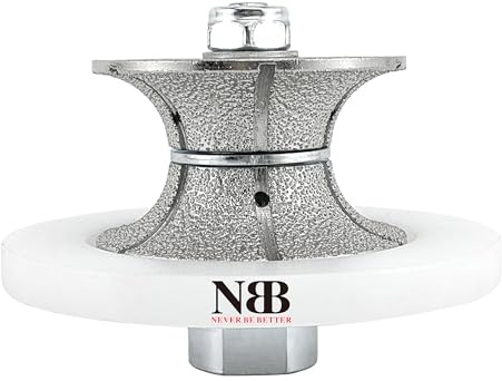 NBB Roue profilée diamantée, fraise foret toupie diamant, Roue de profil diamant, mèche pour profiler carreaux porcelaine céramique granit marbre pierre, pour meuleuse d'angle (Full-Bullnose V30)