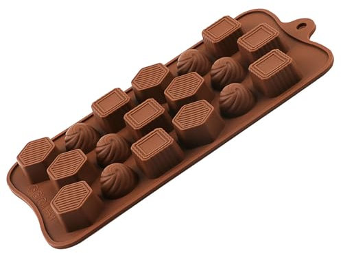 Selecto Bake Stampo in silicone a 18 cavità per pasticceria da forno, cioccolato, pasticceria, ghiaccio, caramelle, burro, gelatina, stampo fatto in casa, per caramello