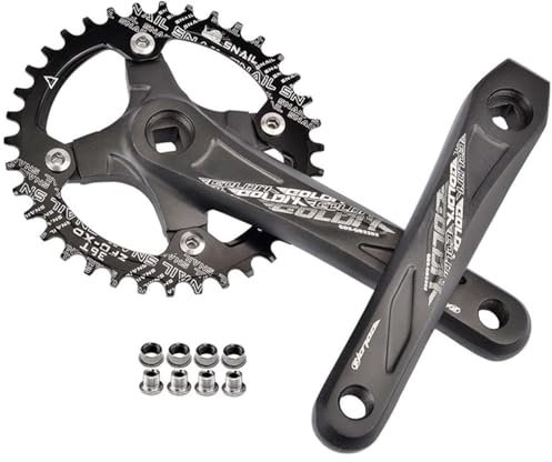 Quadratische Konische Fahrrad-Kurbelgarnitur, 170/175 Mm, Mountainbike-Kurbelgarnitur, 104/64BCD, 36T/38T/40T/42T, Einzelnes Kettenblatt, MTB-Kurbelarm-Set, Cran, Fahrrad Kurbel 36T,175mm
