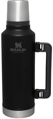 Stanley Classic Legendary Vacuum Bottle 2.0 qt | Wide Mouth with Leakproof Cup Lid | Keep Drinks Hot or Cold | Packable for Travel | Insulated Stainless Steel Thermal Bottle | BPA-Free | Black 2.0