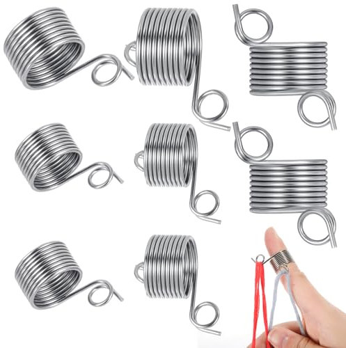 AOZUO 8 Stück Strickfingerhut Garnführer, Strickfingerhut Fadenhalter Finger Stricken Strickrahmen Strick Strickring Finger Strickfingerhut Häkelring Strickzubehör Strickhilfe Strickfingerhut