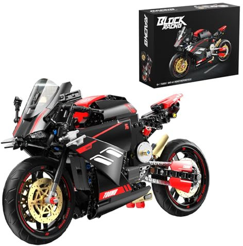 JOMIOD Technik Motorrad für Schwerlastlokomotive DAT V4, Technik Geländemotorrad Bausteine, MOC Klemmbausteine Supermotorrad Modell Kompatibel mit Großen Marken