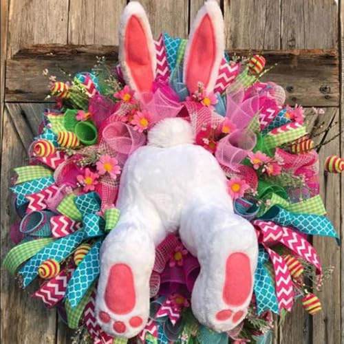 Osterkranz Mit Hases Hintern Und Ohren, Osterhase Osterdeko, Ostern Haustürkranz, Ostertür Dekorationen, Hasens Hintern Und Ohren Wandkranz, Frühling Deko, Osterdekoratio