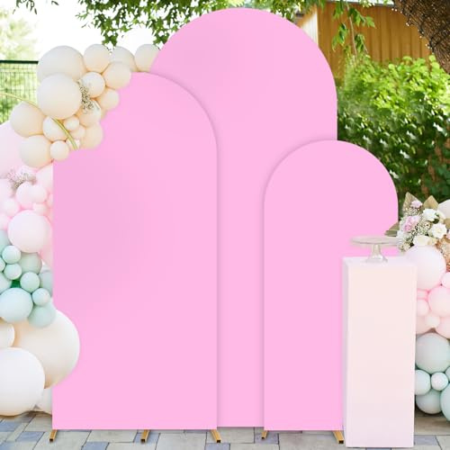 FUHSY Lot de 3 housses d'arche de mariage en élasthanne pour arche de mariage - Rose - 1,2 m, 1,5 m et 1,8 m - Pour mariage, fête d'anniversaire, décoration de tonnelle de ballons