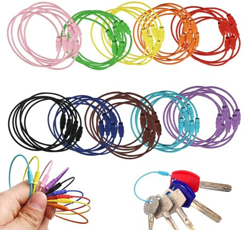 Anneau Porte Clef,60 Pièces Anneaux Porte Clé,Porte Cles 15cm,Attache Porte Clé