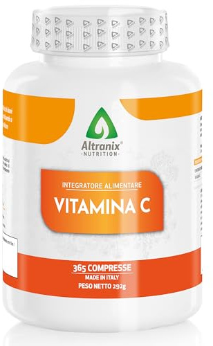 Vitamina C 500 mg Bio - 365 Compresse di Vitamina C Pura - Gusto Arancia - Senza Zucchero - Made in Italy