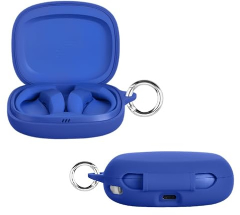BeisDirect Silikonhülle für JBL Endurance Zone Kopfhörer-Schutzhülle, stoßfest und staubdicht, kabellose Ohrhörer-Hülle, Silikon-Schutzhülle mit Haken (blau)