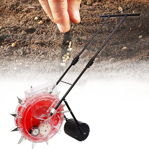 Manual Push Seeder Manual Seeder - Manual Corn Soybean Peanut Planter with 8 Holes - Efficient Lawn and Garden Fertilizer Spreader