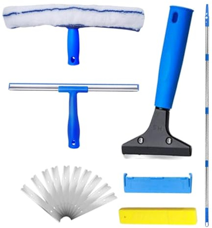 Floor & Glass Cleaning Squeegee - 360° Rotatable Floor & Glass Scrubber, Multifunctional Mirror Wiper Tool |Heavy Duty Scraper For Bathroom Wall Tile Kitchen Home Apartment Cleaning