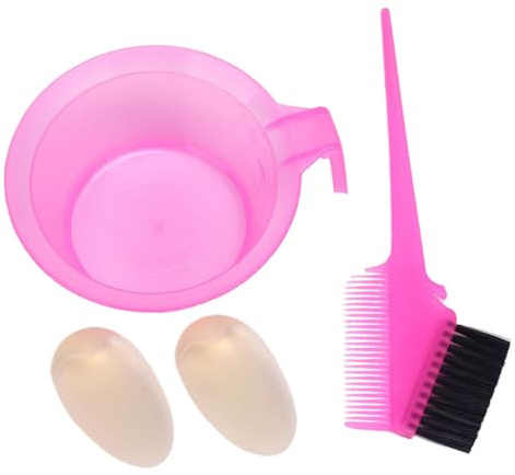 BAZEITFLOW 2 Sets Professional Hair Dye Comb and Reusable Hair Dye Bowl for Salon and Double-sided Plastic Comb with Washable for Mess