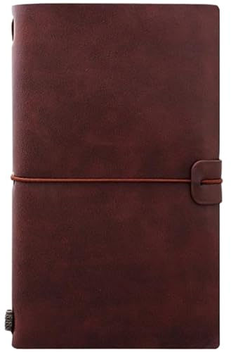 Peosaard Journal de voyage pour hommes, journal de voyage, carnet vintage en PU avec boucle sangle, carnet rétro rechargeable 7, 9 x 4, 7 pouces pour écrire des lettres, dessiner des images, jou