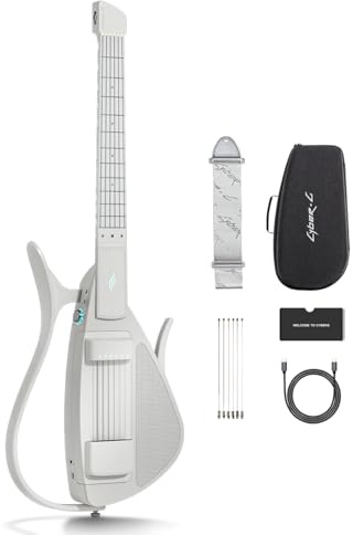 Enya CYBER-G Smart Gitarre mit Silikonsaiten, App & Lautsprecher | 24 Sounds, leise Reisegitarre, Drum-System, interaktive Akkorde, ideal für Anfänger, Erwachsene und Teenager