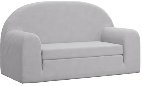 Eleganz Sofá cama infantil de 2 plazas de felpa suave (100% poliéster) - Cómodo mueble para bebés y niños pequeños para habitación infantil y sala de estar