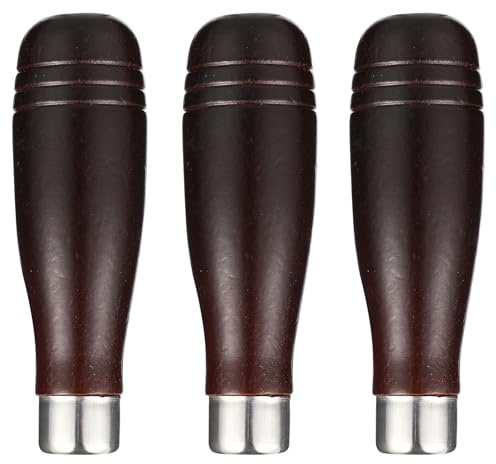 SHERCHPRY Mango de Escofina de Madera Ergonómico Antideslizante, Repuesto para Limas y Escofinas, 3 Piezas Pequeñas para Carpintería y Bricolaje, Accesorio Manual de Alta Precisión