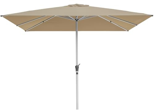 RANSENERS Parasol de Jardin 250 x 250 cm, Inclinable 30° des Deux Côtés, 8 Baleines, UV50+, pour Jardin, Terrasse, Café, Extérieur (Kaki)