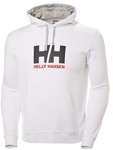 Helly Hansen Hombre Sudadera con Capucha HH Logo, Blanco, L